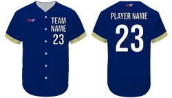 Custom cerulean  adult youth unisex full buttons softball jersey - Jersey
