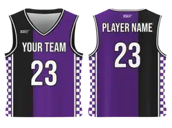 Custom stylish checkered collection adult youth unisex basketball jersey - reversible uniform - Jersey