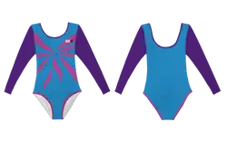 Custom long sleeve gymnastic uniform adult youth vibrant flow - Gymnastics-uniforms