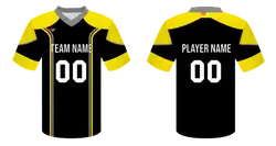 Custom black and yellow solids adult youth unisex football jersey - Jersey