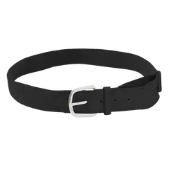Black  adult youth unisex softball leather belt - Softball-belts