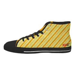 Custom high top canvas shoes black athletic drive - High-top-shoes