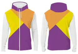 Custom tri-section full-zip adult youth unisex hooded jacket - Jacket