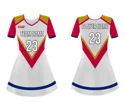 Custom v style adult youth unisex cheerleading dresses short sleeve jersey - Cheerleading-dress