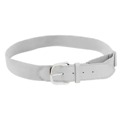 White adult youth unisex softball leather belt - Softball-belts