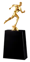 Golden man running trophies awards - Trophies-awards