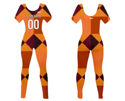 Custom women short sleeve dance bodysuit citrus shapes - Dance-bodysuits