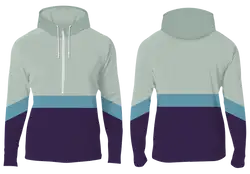 Custom half-zip segment stripe adult youth unisex hoodie - Hoodie
