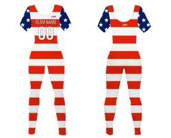 Custom women short sleeve dance bodysuit liberty rhythm - Dance-bodysuits