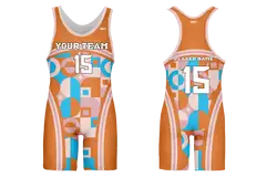 Custom adult youth unisex powerlifting suits circles and squares - Powerlifting-singlets