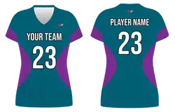 Custom dark blue solids adult youth volleyball jersey - Jersey