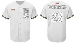 Custom solid white adult youth unisex full buttons softball jersey - Jersey