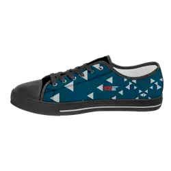 Custom low top canvas shoes black gear - Low-top-shoes