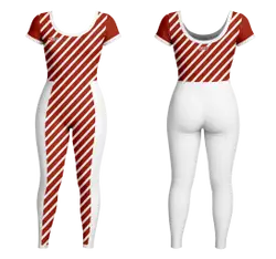 Custom women short sleeve unitards dance uniform linear beat - Dance-bodysuits