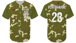 Custom brown camo adult youth unisex baseball jersey - Jersey