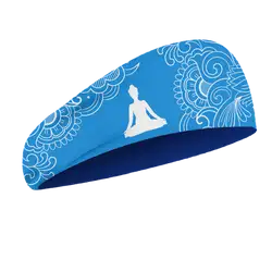 Custom blue boho yoga headband - Yoga-headband