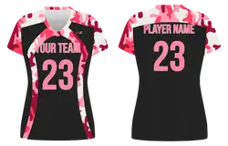 Custom pink camo adult youth volleyball jersey - Jersey
