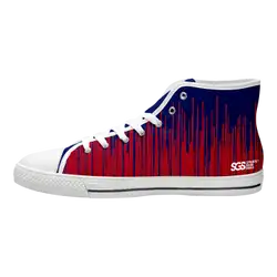 Custom high top canvas shoes white linear stride - High-top-shoes