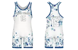 Custom adult youth unisex powerlifting suits blue star blaze - Powerlifting-singlets