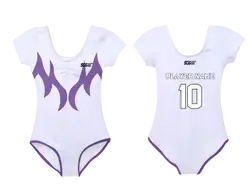 Custom short sleeve  gymnastic uniform adult youth purple wings - Gymnastics-uniforms