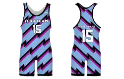 Custom zigzag vibe stripes adult youth unisex powerlifting singlets - Powerlifting-singlets