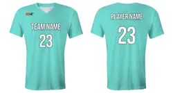 Custom solid mint youth unisex cheerleading short sleeve tight fit jersey - Jersey