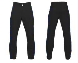 Custom black full button  adult youth unisex baseball pants - Baseball-pants