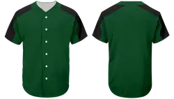 Custom dark green adult youth unisex full buttons baseball jersey - Jersey