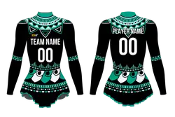 Custom figure skating long sleeve uniform mystic tribe adult youth pleated skirt - Figure-skating-uniforms