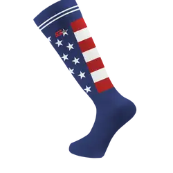 Custom adult youth unisex baseball full calf socks white stars - Socks