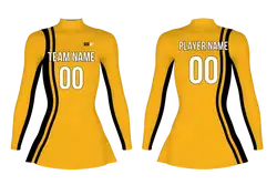 Custom figure skating long sleeve uniform sunny gleam adult youth plain skirt - Figure-skating-uniforms