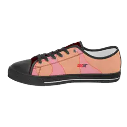 Custom low top canvas shoes black wavy - Low-top-shoes