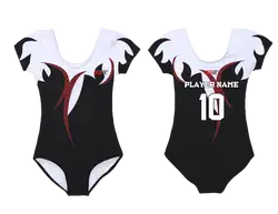Custom short sleeve  gymnastic uniform adult youth blaze power - Gymnastics-uniforms