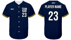 Custom indigo adult youth unisex full buttons softball jersey - Jersey