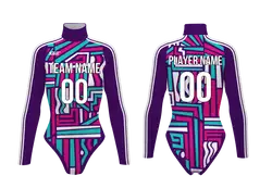 Custom cheerleading bodysuit adult youth deep colored abstract - Cheerleading-bodysuits