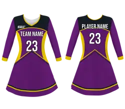 Custom purple adult youth unisex cheerleading dresses long sleeve jersey - Cheerleading-dress