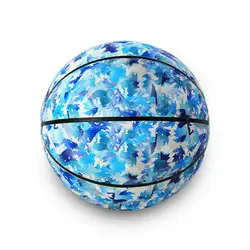 Custom blue, white, & black mixed basketballs - Basketball-balls