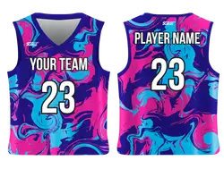 Custom random abstract design adult youth unisex basketball jersey - reversible uniform - Jersey