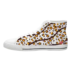 Custom high top canvas shoes white wildlife fine - High-top-shoes