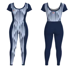 Custom women short sleeve unitards dance uniform pulsestripe - Dance-bodysuits