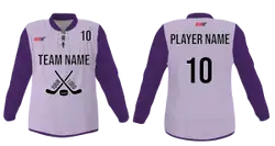 Custom solid violet adult youth unisex hockey jersey with laces - Jersey