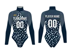 Custom cheerleading bodysuit adult youth white footprint - Cheerleading-bodysuits