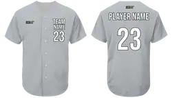 Custom ash white adult youth unisex full buttons softball jersey - Jersey