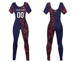 Custom women short sleeve dance bodysuit vibrant camo - Dance-bodysuits