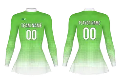 Custom figure skating long sleeve uniform neon ice sparkle adult youth plain skirt - Figure-skating-uniforms