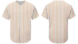 Custom white and orange stripe adult youth unisex full buttons baseball jersey - Jersey