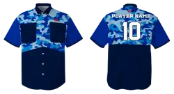 Custom fishing shirt adult youth unisex cerulean - Jersey