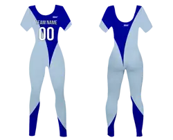 Custom women short sleeve dance bodysuit cerulean breeze - Dance-bodysuits