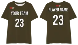 Custom dark olive adult youth unisex comfort short-sleeve t shirt - Jersey