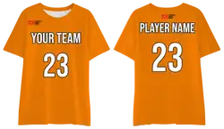 Custom orange adult youth unisex comfort short-sleeve t shirt - Jersey